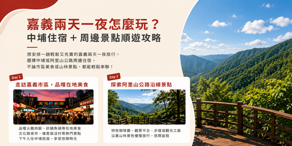 嘉義兩天一夜怎麼玩？中埔住宿＋周邊景點順遊攻略
